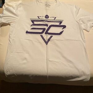 Under Armour Men's White Tee with Purple Graphic